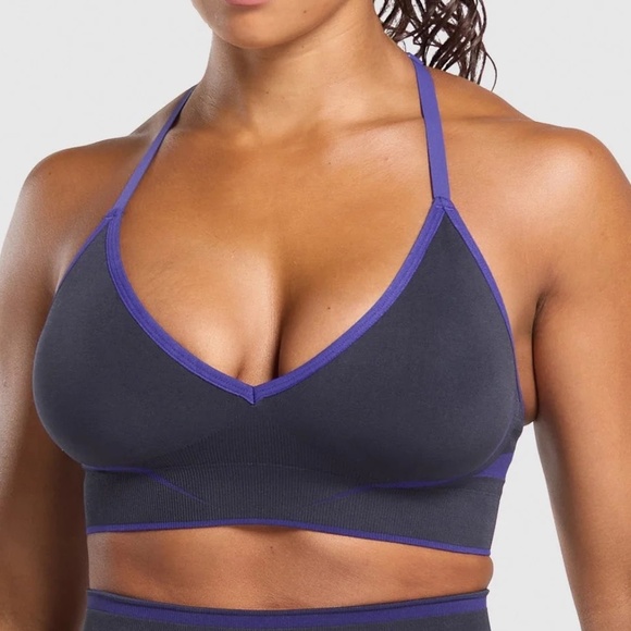 Like New! Gymshark Apex Lift Seamless Sports Bra Blue Small - Picture 1 of 4